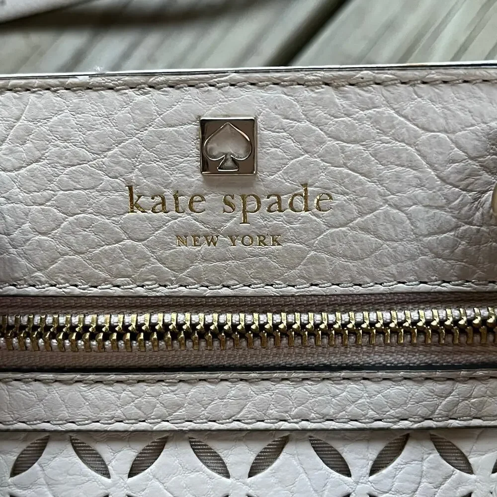 Kate Spade Perri Lane Mini Romy Satchel In Beige Leather